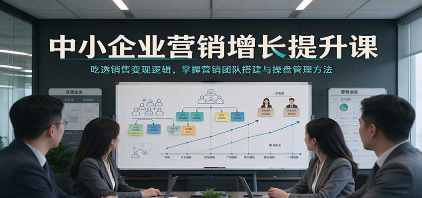 中小企业营销增长提升课：吃透销售变现逻辑，掌握营销团队搭建与操盘管理方法-小二项目网