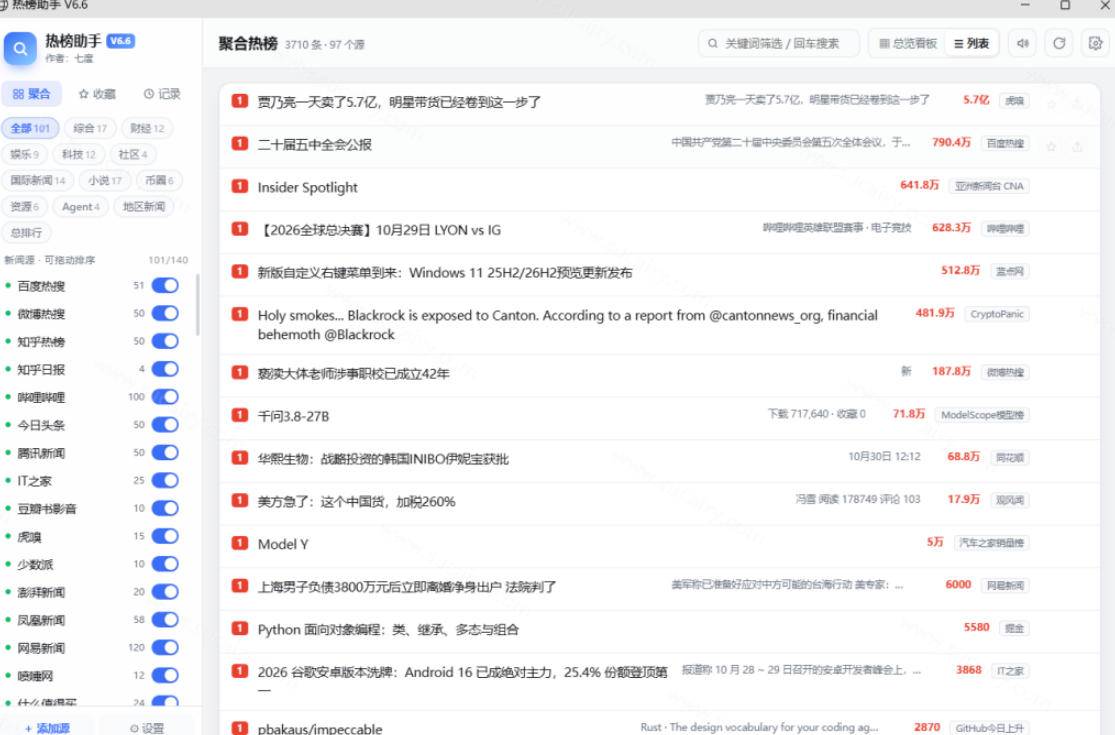 图片[3]-群友做了个非常不错的热点汇总工具！自媒体达人必备，聚合70+热榜信息，简约美观rebang-helper-小二项目网