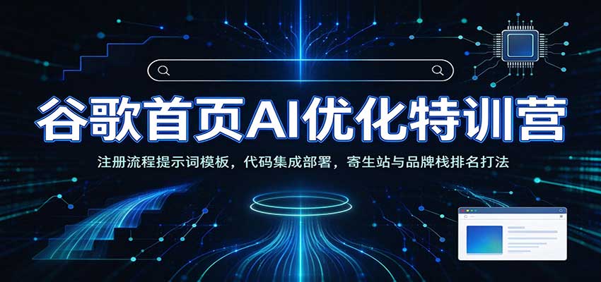 谷歌首页AI优化特训营：AI工具赋能SEO，次级站点搭建，寄生站与品牌栈排名打法-小二项目网