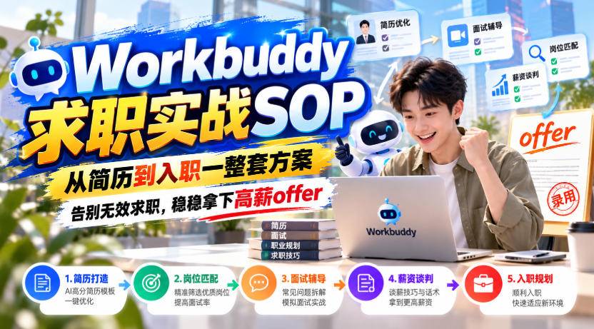 Workbuddy求职实战SOP，从简历到入职一整套方案，告别无效求职，稳稳拿下高薪offer-小二项目网