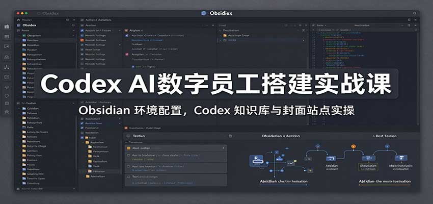 Codex AI数字员工搭建实战课：Obsidian 环境配置，Codex 知识库与封面站点实操-小二项目网