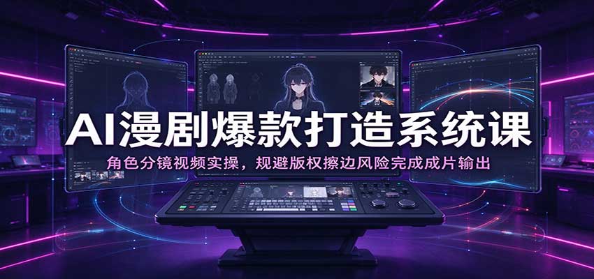 AI漫剧爆款打造系统课：角色分镜视频实操，规避版权擦边风险完成成片输出-小二项目网