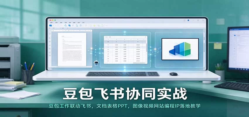 豆包飞书协同实战：豆包工作联动飞书，文档表格PPT，图像视频网站编程IP落地教学-小二项目网