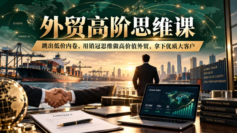 外贸高阶思维课，跳出低价内卷，用销冠思维做高价值外贸，拿下优质大客户-小二项目网