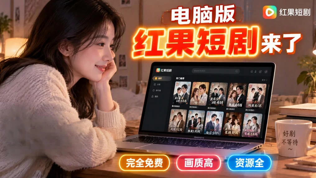 手机看短剧费眼？电脑版红果短剧来了，完全免费、画质高、资源全-小二项目网