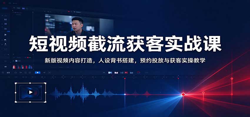 短视频截流获客实战课：新版视频内容打造，人设背书搭建，预约投放与获客实操教学-小二项目网