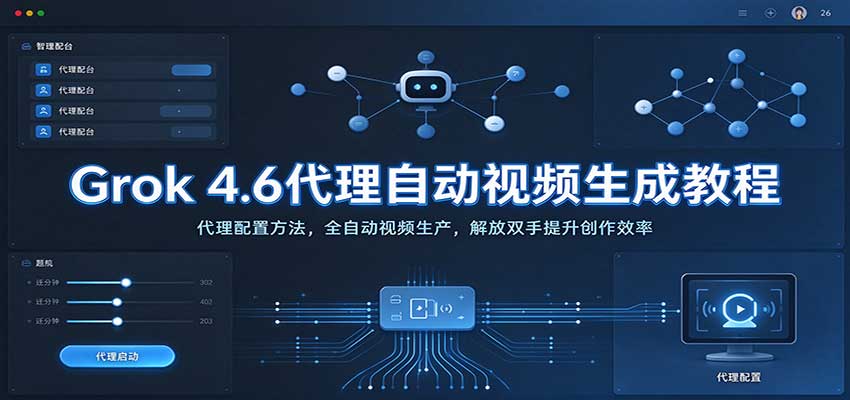Grok 4.6代理自动视频生成教程：代理配置方法，全自动视频生产，解放双手提升创作效率-小二项目网