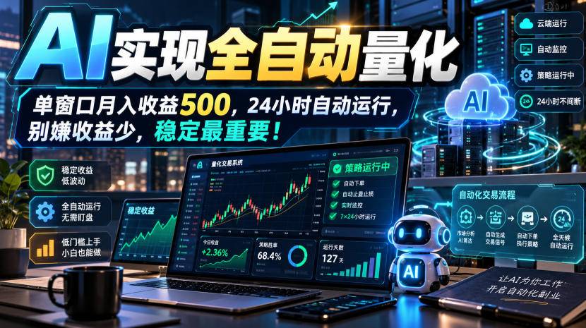 AI全自动量化项目，长期稳定可落地，0门槛躺赚稳定项目！-小二项目网