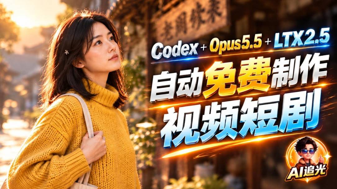 【无水印】Codex出图+免费LTX-2.5生成视频，Claude Opus 5.5全自动剪出1分钟情感短剧《停了的表》-小二项目网