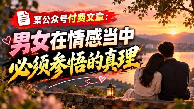 某公众号付费文章：男女在情感当中必须参悟的真理-小二项目网