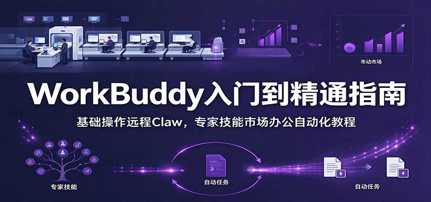 WorkBuddy从入门到精通手册：基础操作远程Claw，专家技能市场办公自动化教程-小二项目网